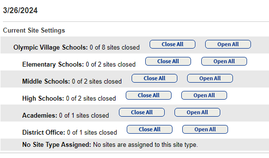 Update Calendar Settings page.